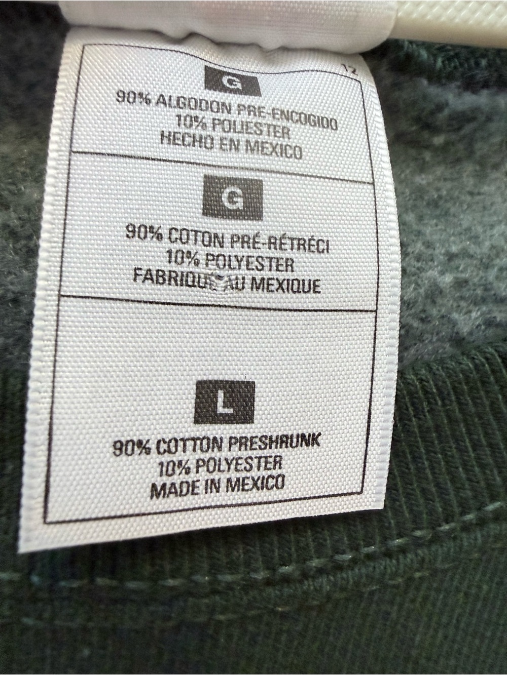 Vintage 90s Fruit of the Loom Super Cotton LBI Green Sweatshirt Set Large - Picture 8 of 9